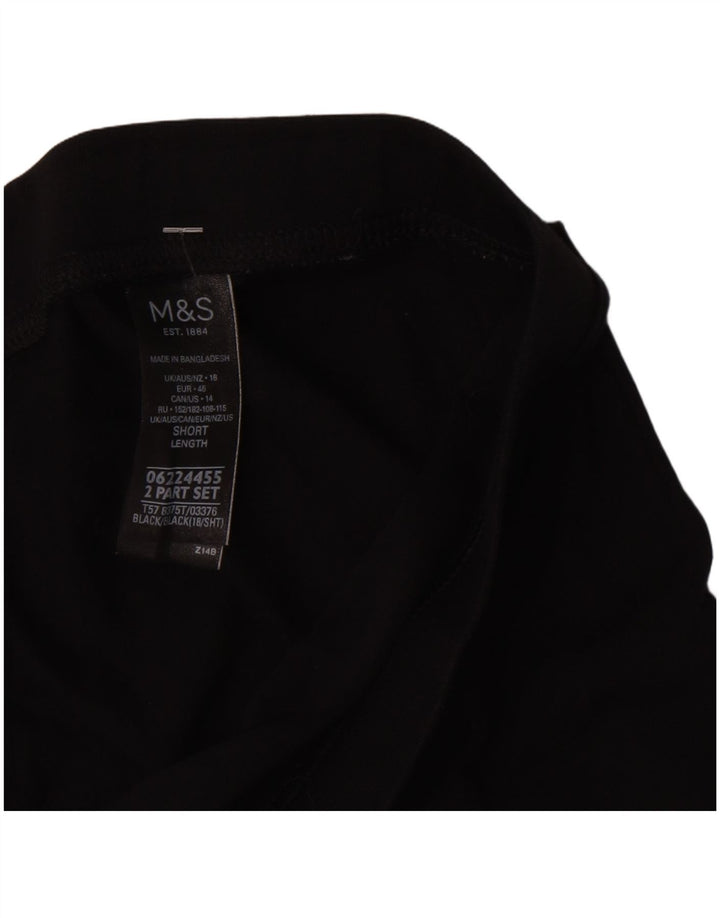Marks & Spencer Krótkie legginsy damskie UK 18 XL, czarne, bawełniane