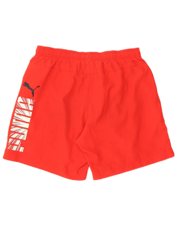PUMA Mens Graphic Sport Shorts Medium Red Polyester