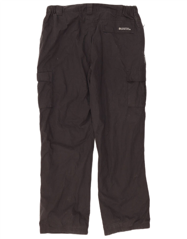 MOUNTAIN WAREHOUSE Męskie proste spodnie cargo W38 L32 Czarny poliester