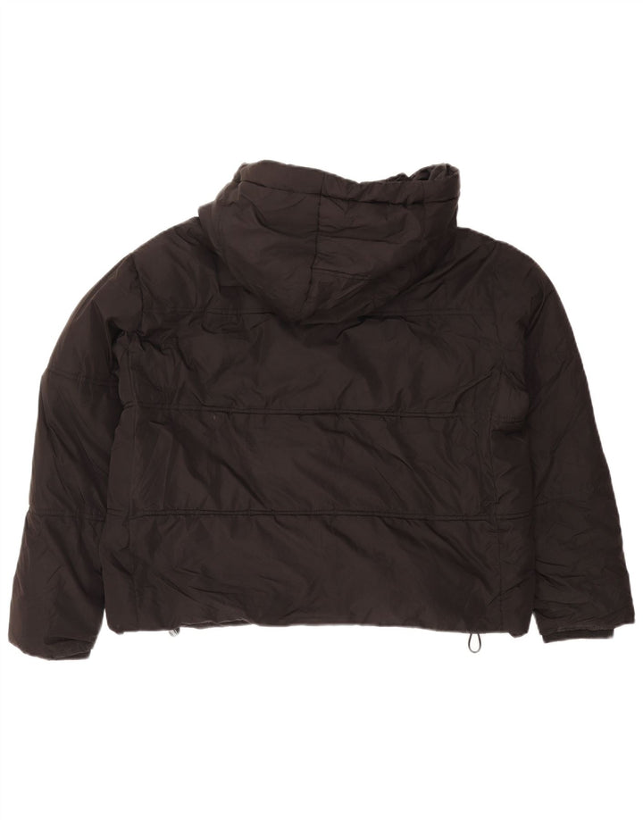 Damska kurtka z kapturem, oversize, wyściełana Zara UK 10, mała, czarna, poliester