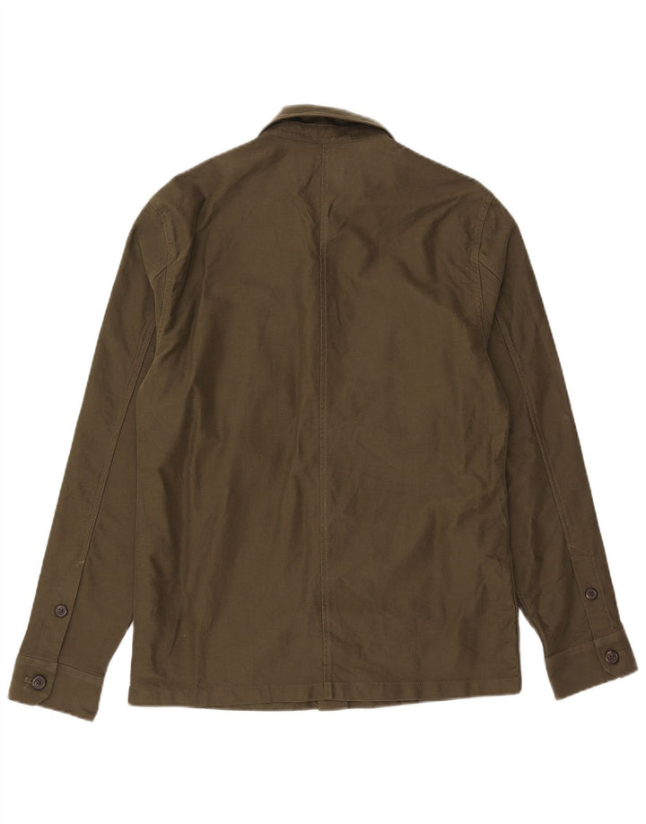 Marks & Spencer Męska koszula wierzchnia, mała, bawełniana khaki
