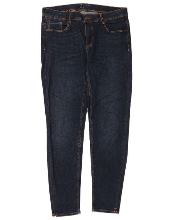 Zara Womens Z1975 Skinny Jeans EU 42 Large W32 L30 Navy Blue Cotton