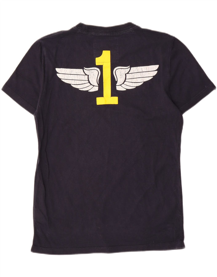 Męski T-shirt z grafiką Superdry, duży, granatowy, bawełniany