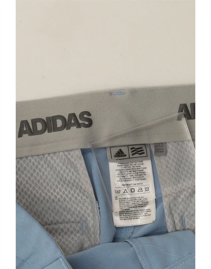 Adidas Męskie Proste Spodnie Casual W34 L30 Niebieski Poliester