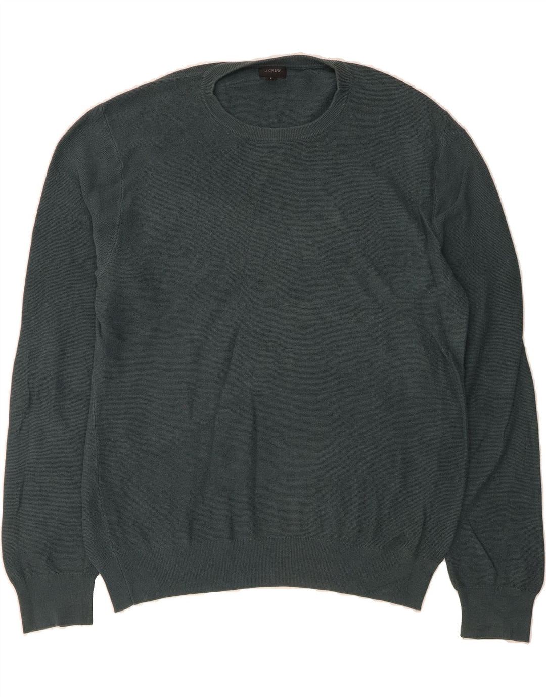 J. CREW Mens Crew Neck Jumper Sweater Large Green Cotton Vintage J. Crew and Second-Hand J. Crew from Messina Hembry 