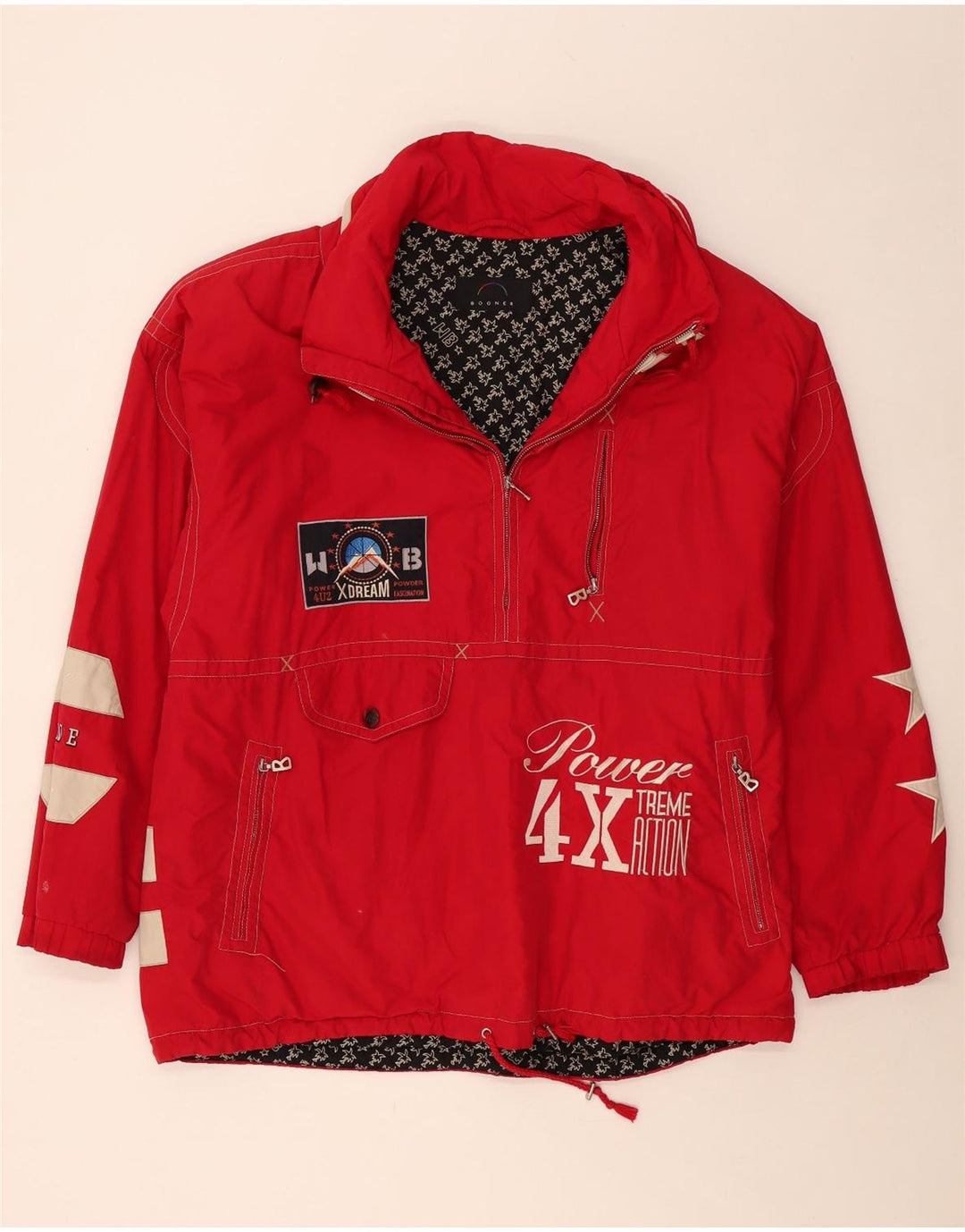 BOGNER Męska kurtka Anorak z grafiką UK 42 XL, poliester w kolorze czerwonym