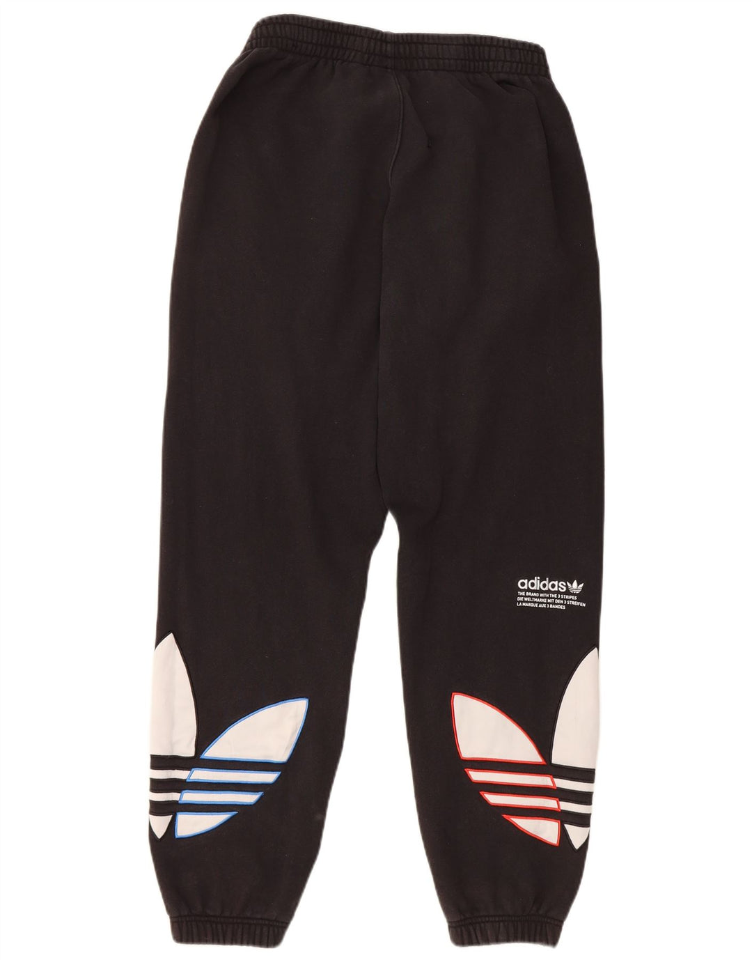 Męskie spodnie dresowe Adidas z grafiką, średnio czarne, bawełniane