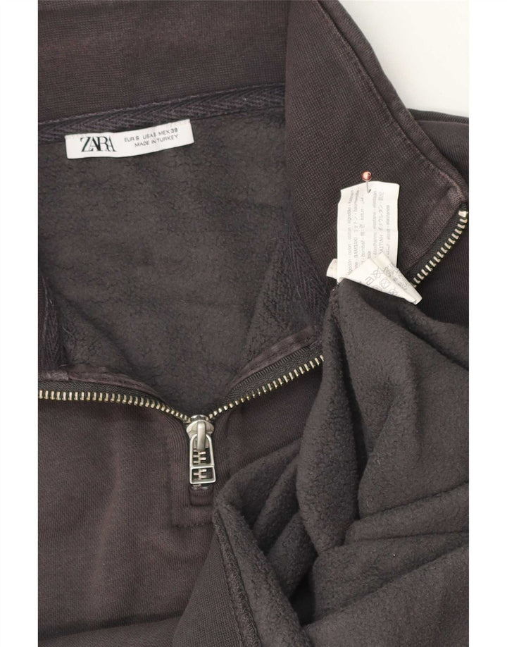 Męska bluza Zara z zamkiem błyskawicznym, mała, szara, bawełniana