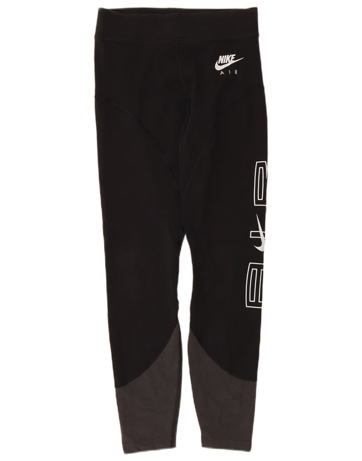 Damskie legginsy Nike Graphic UK 12, bawełna w kolorze średniej czerni