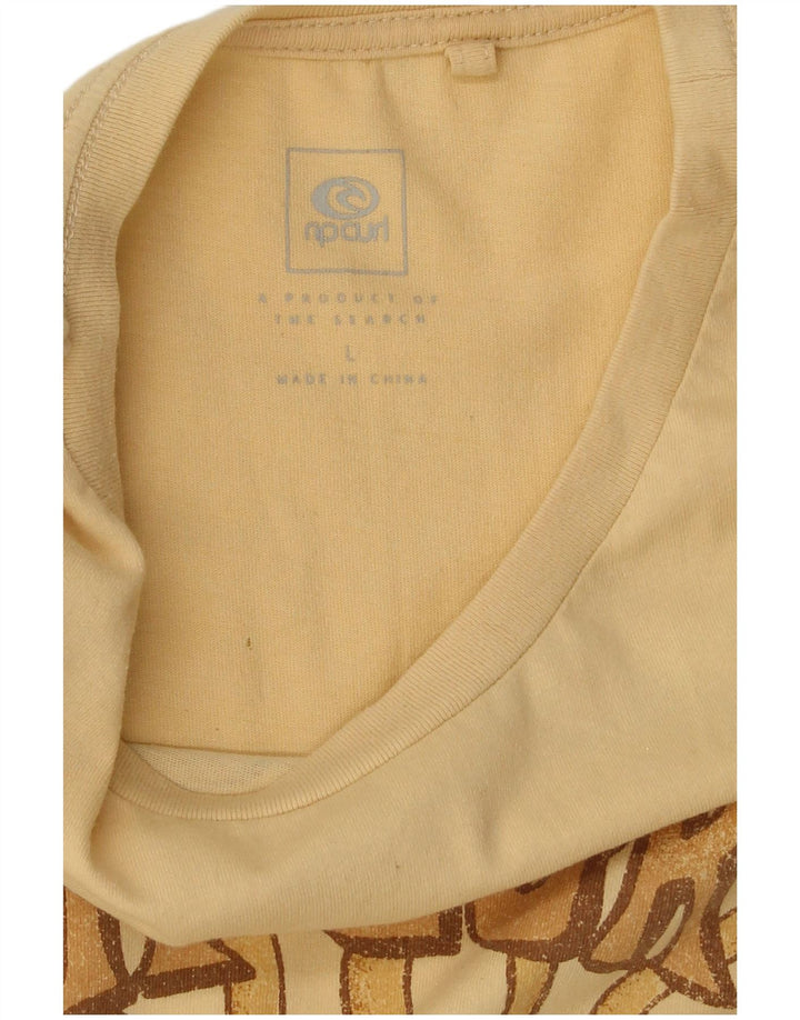 Męska koszulka z grafiką Rip Curl, duża, żółta plaża