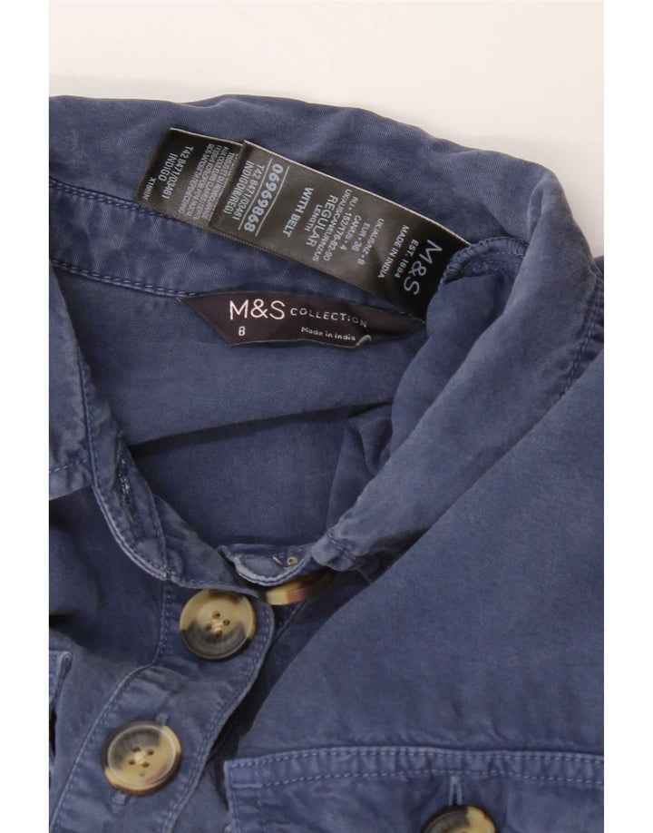 Marks & Spencer Damski kombinezon z długim rękawem UK 8 Small Blue Lyocell