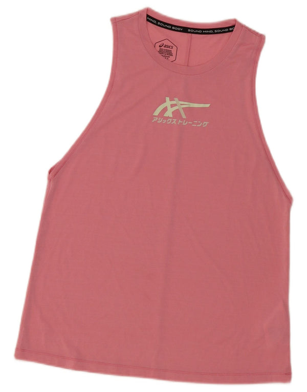 Damska kamizelka graficzna Asics Top UK 12 Średni różowy poliester
