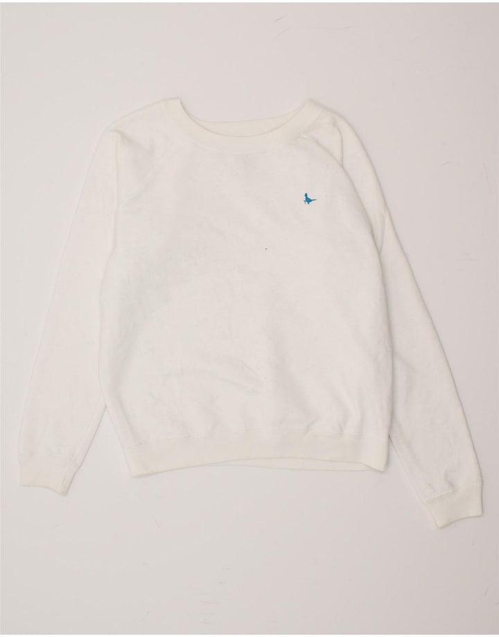 JACK WILLS Womens Sweatshirt Jumper UK 10 Small White Cotton Vintage Jack Wills and Second-Hand Jack Wills from Messina Hembry 