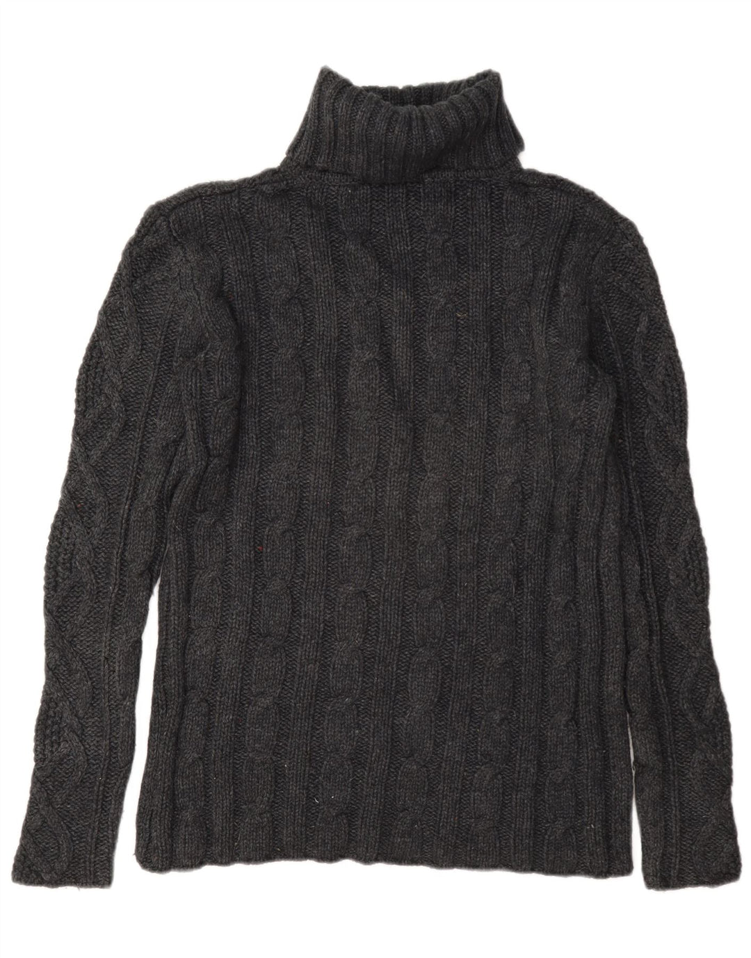 Damski sweter z golfem Eddie Bauer UK 16, duży, szary, wełniany