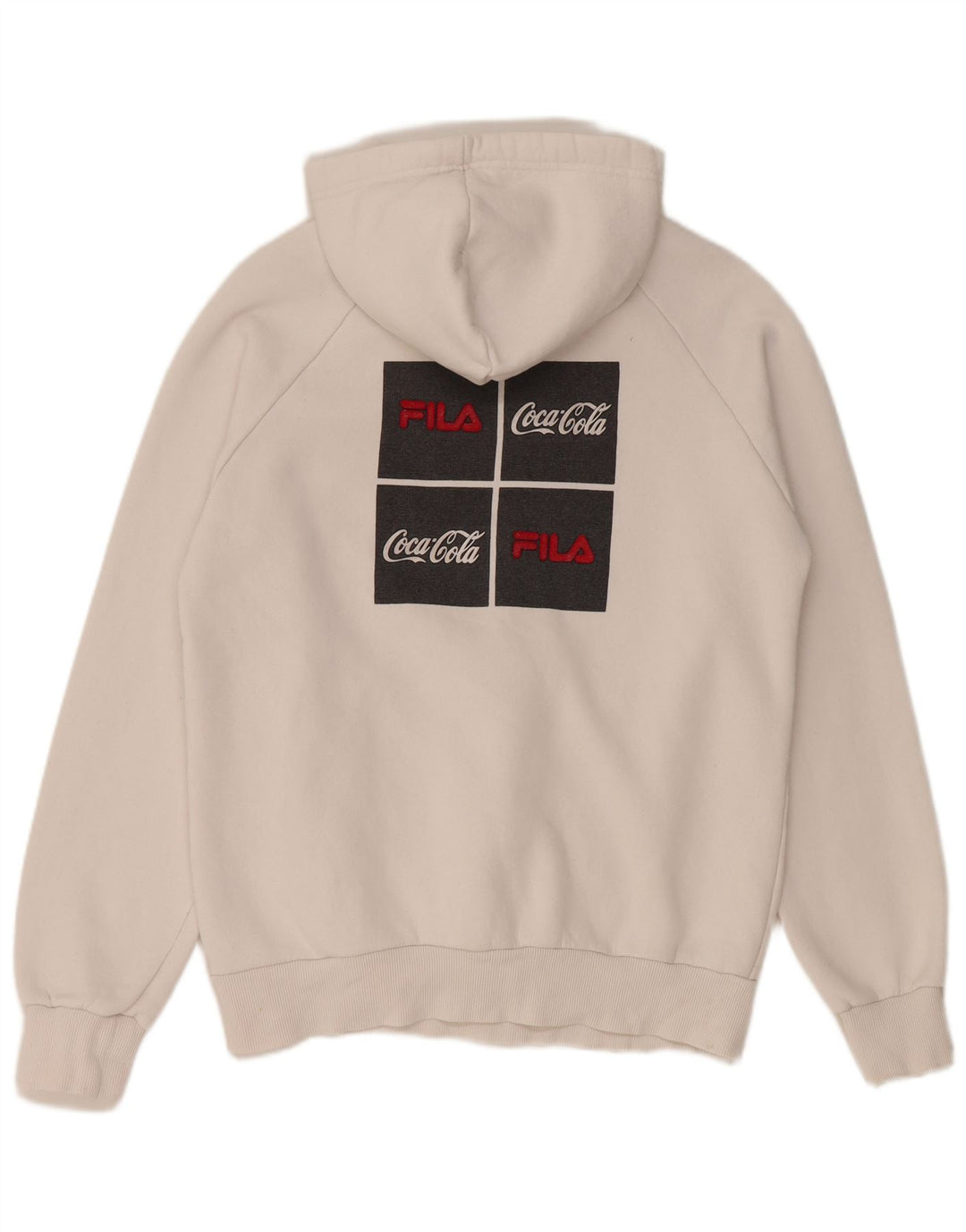 Męski sweter z kapturem Fila Coca-Cola z grafiką, mały, biały
