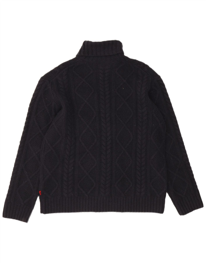 Męski sweter Kappa z wywijanym dekoltem 2XL Granatowa wełna