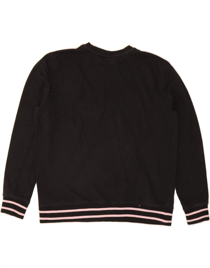 FILA Womens Graphic Sweatshirt Jumper UK 16 Large Black Cotton Vintage Fila and Second-Hand Fila from Messina Hembry 