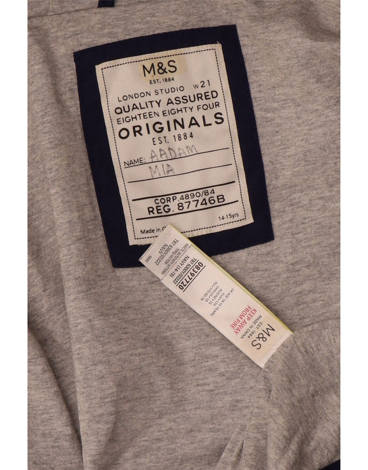 Marks & Spencer Chłopięca kurtka wiatrówka z kapturem 14-15 lat, granatowa