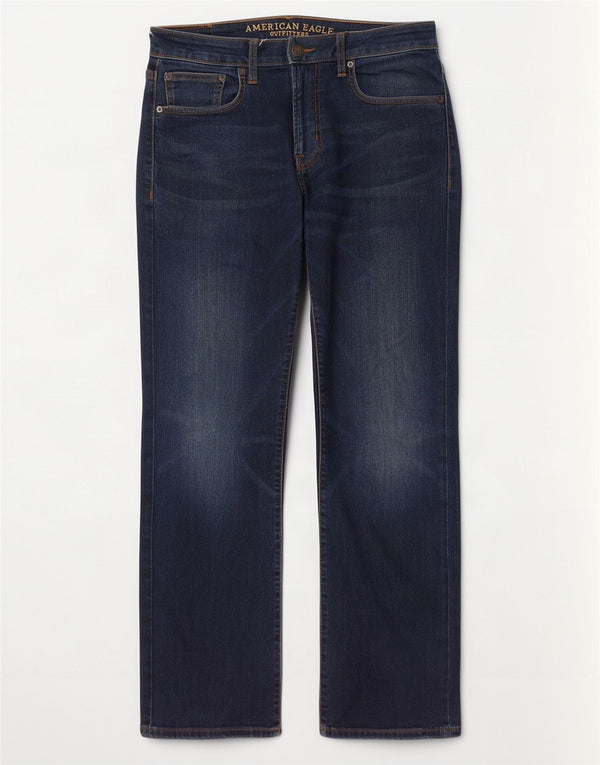 Męskie proste dżinsy American Eagle Outfitters W32 L32 Granatowa bawełna
