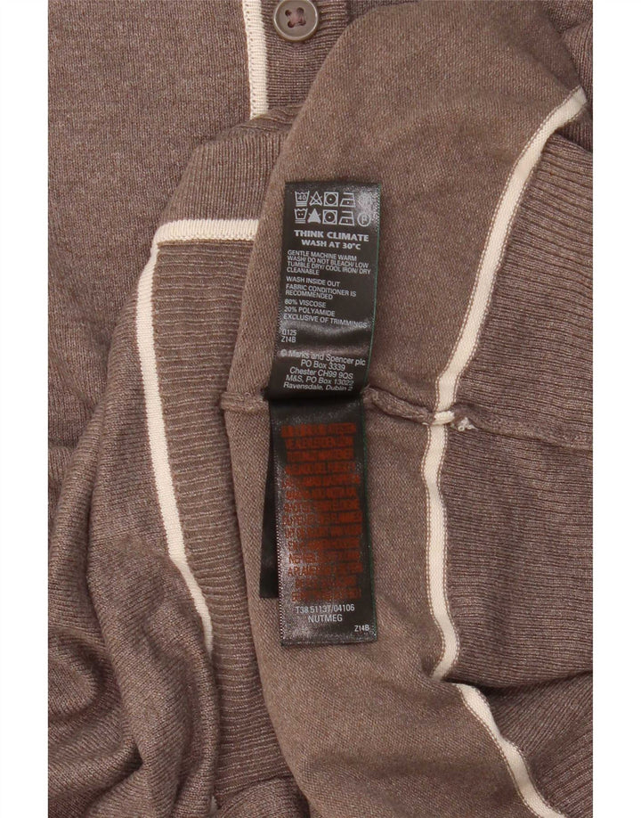 Marks & Spencer Damski sweter kardigan UK 10 Small Brown Wiskoza