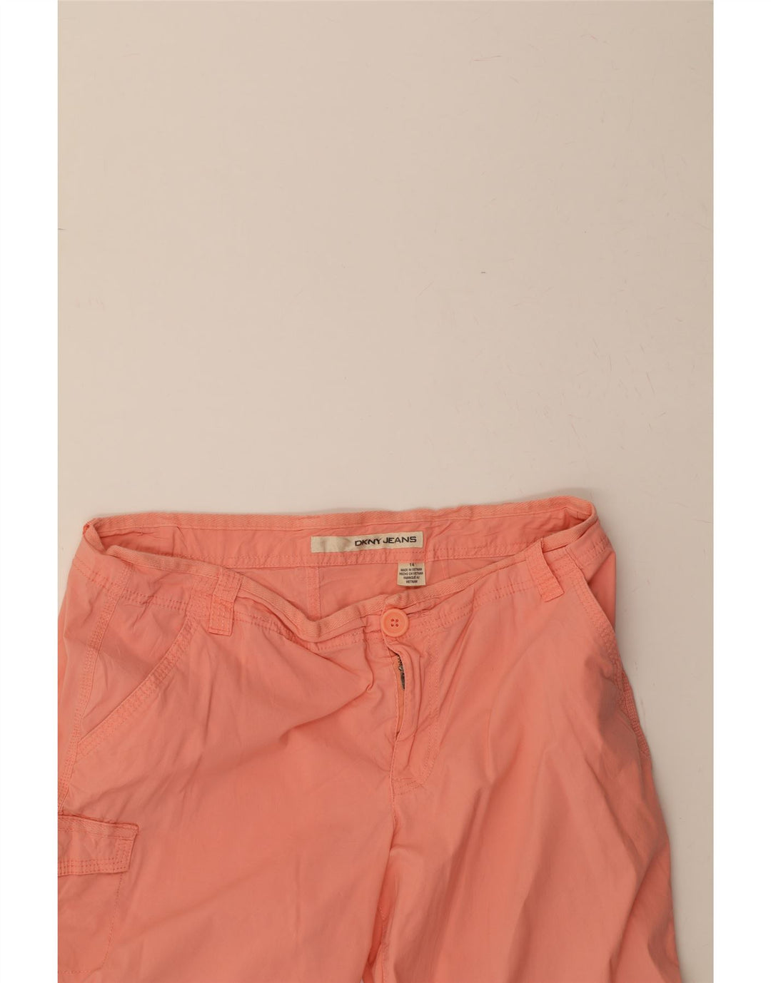 DKNY Womens Cargo Shorts US 14 XL W36 Pink Cotton Vintage Dkny and Second-Hand Dkny from Messina Hembry 