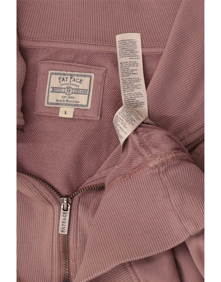 Damski sweter oversize Fat Face z zamkiem błyskawicznym, UK 16, duży, różowy