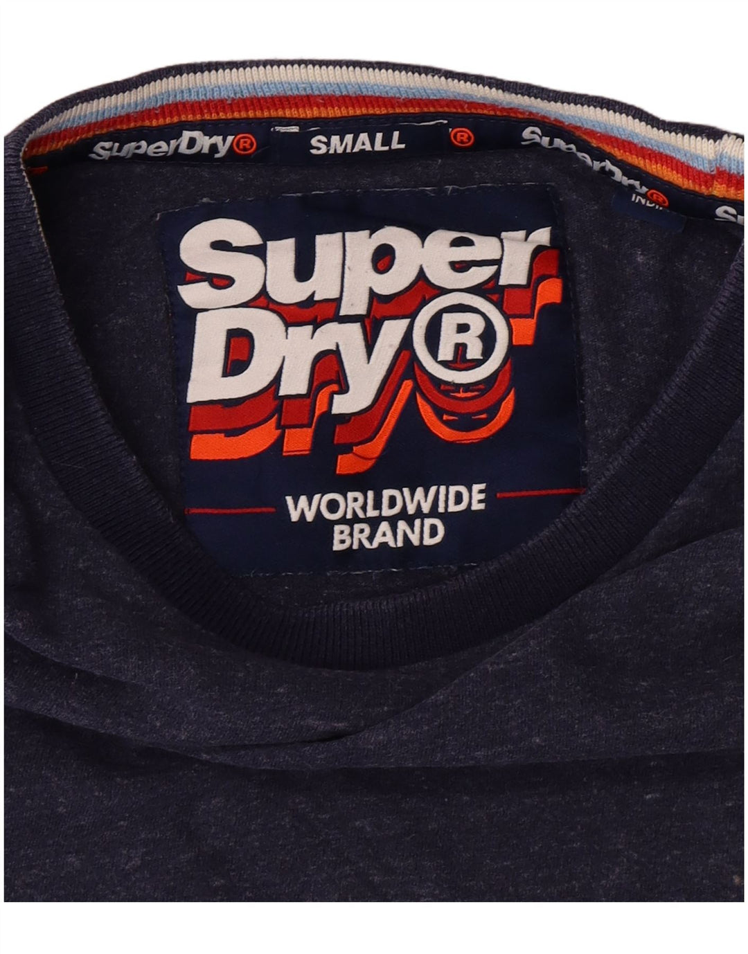 SUPERDRY Męski T-shirt Top Mały Niebieski