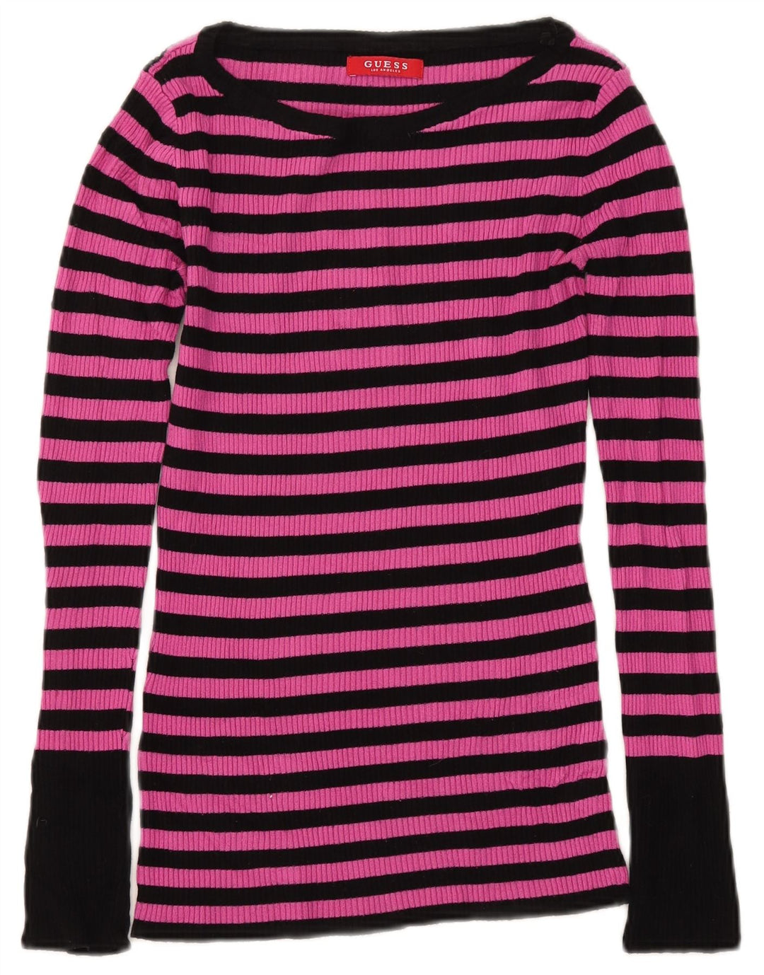 Damski top Guess z długim rękawem UK 8 w małe różowe paski