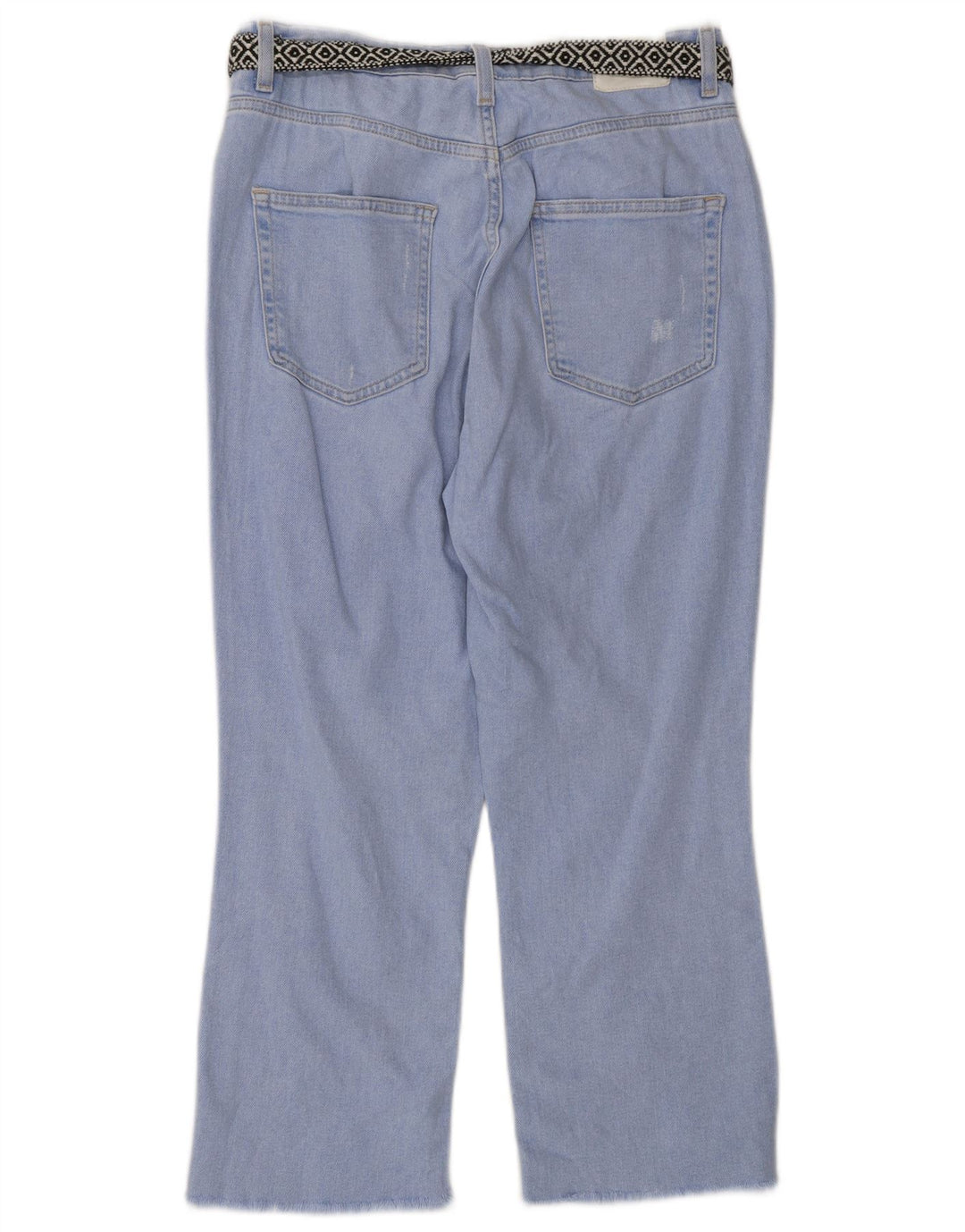 Damskie jeansy Zara w trudnej sytuacji, przycięte, EU 38, małe, W28 L24, niebieska bawełna