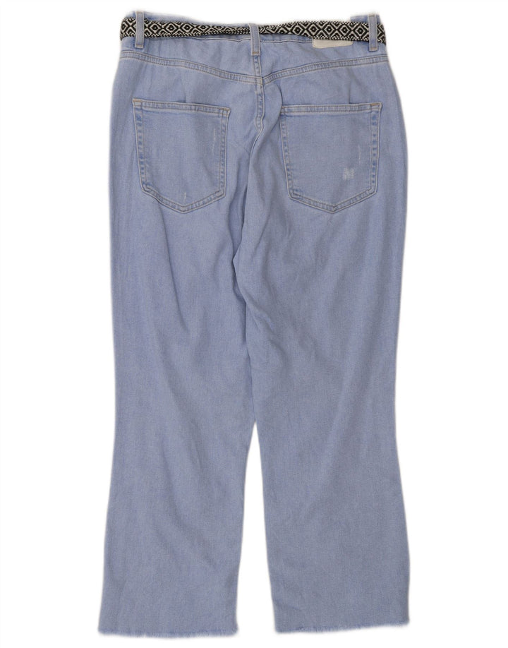 Damskie jeansy Zara w trudnej sytuacji, przycięte, EU 38, małe, W28 L24, niebieska bawełna