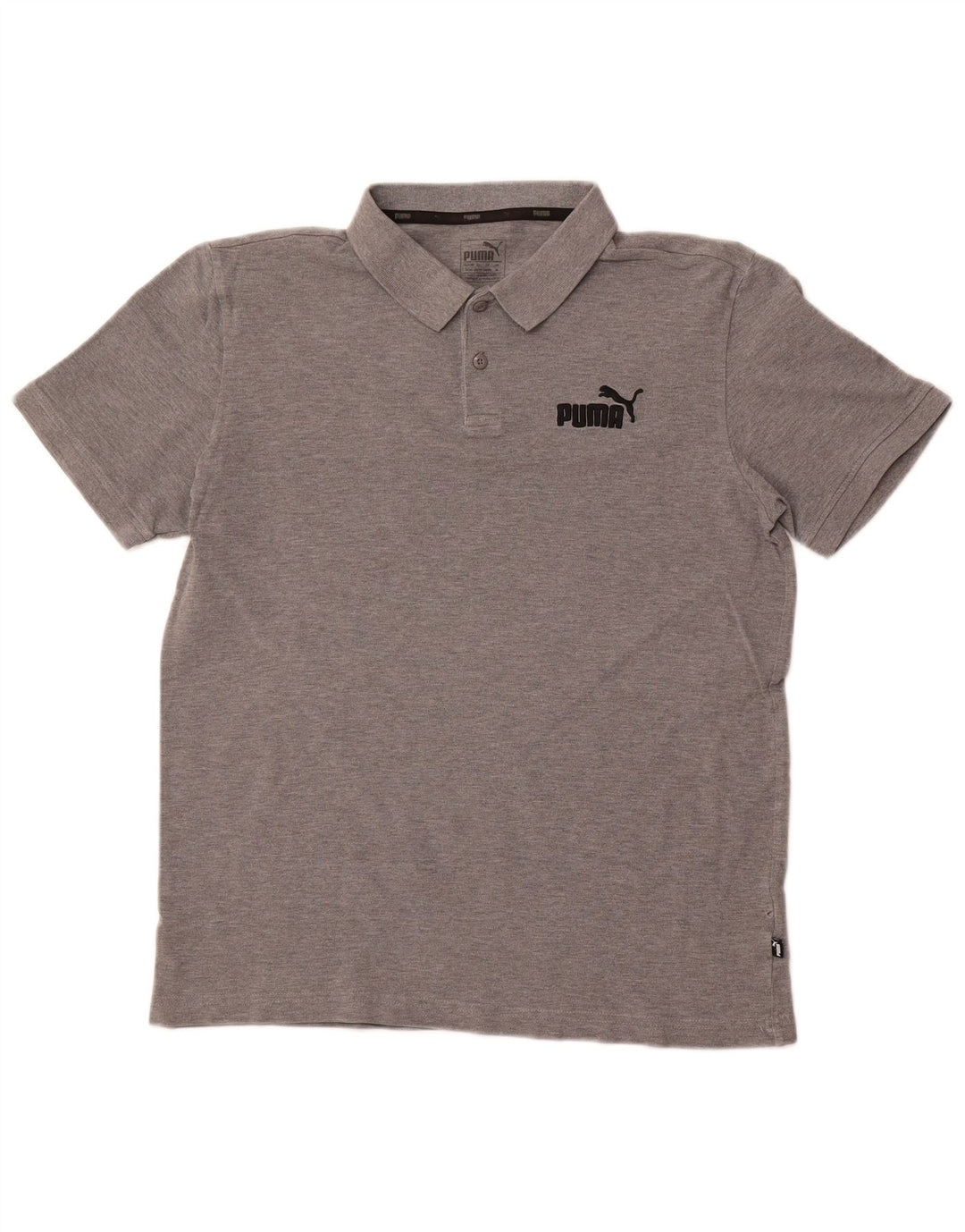 Męska koszulka polo PUMA, średnioszara, bawełniana