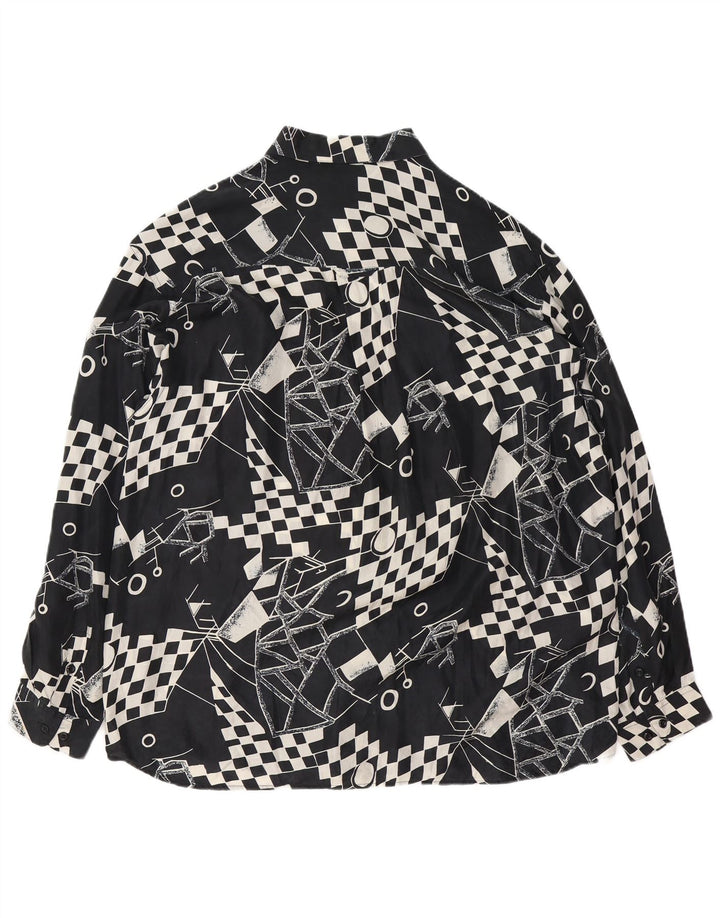 Koszula męska VINTAGE XL Czarny geometryczny jedwab