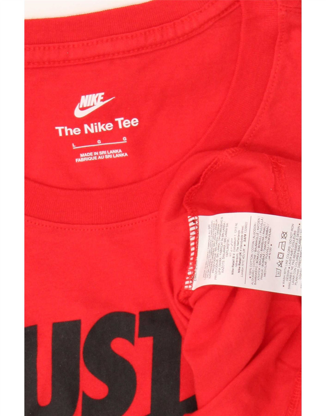 Męski T-shirt z grafiką Nike, duży, czerwony, bawełniany