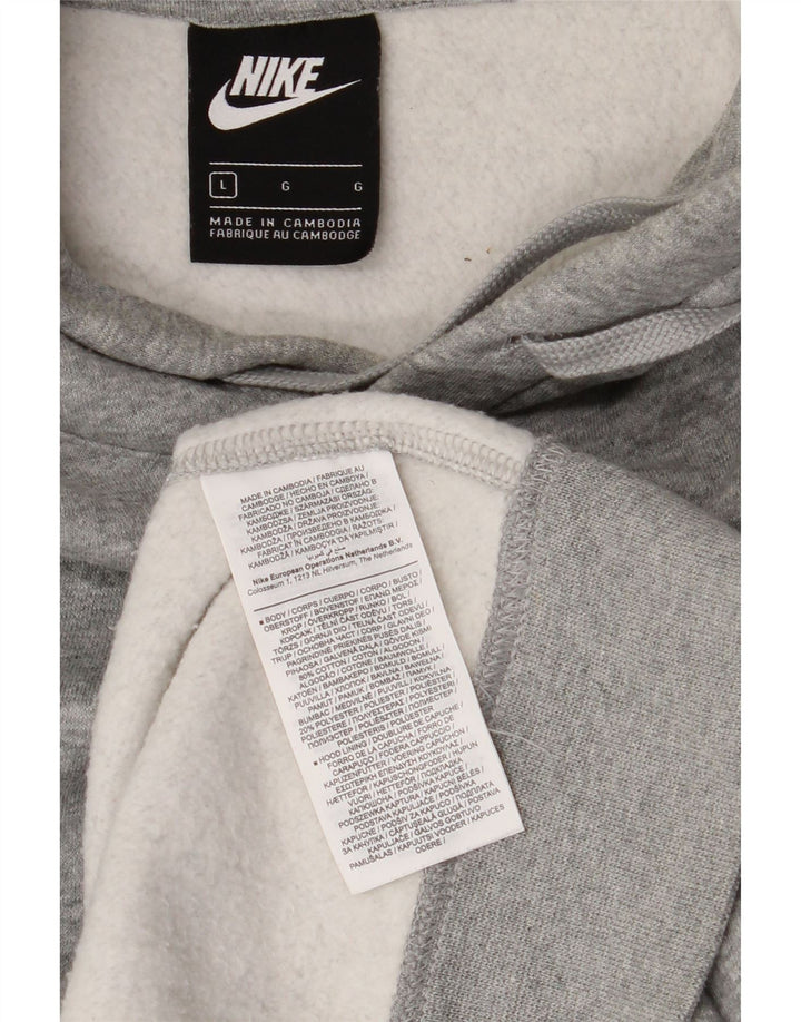 Męski sweter z kapturem Nike, duży, szary, z bawełny w cętki