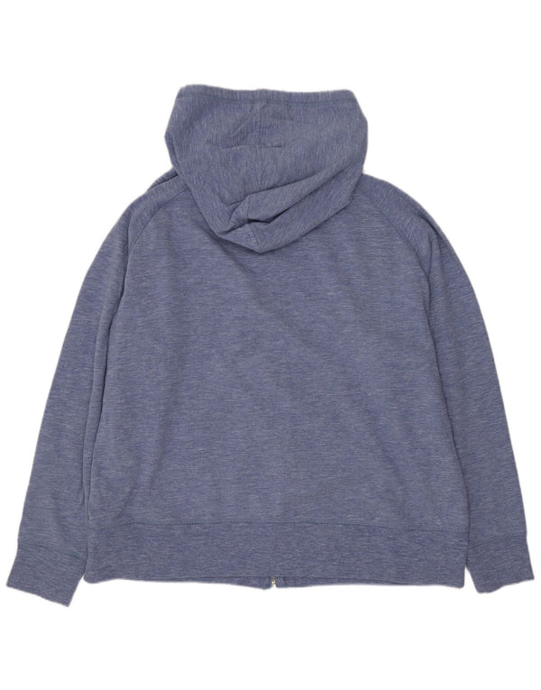 EDDIE BAUER Womens Zip Hoodie Sweater UK 20 2XL Blue Cotton