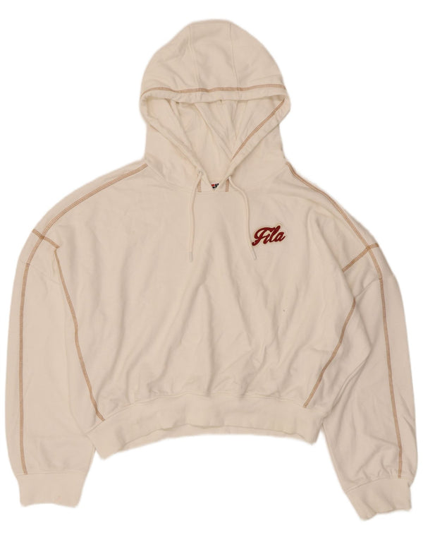 Damski sweter z kapturem Fila Oversize UK 16, duży, biały, bawełniany