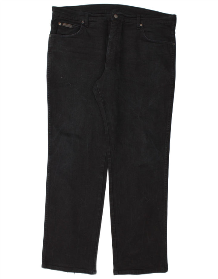 Męskie jeansy Wrangler Texas Stretch Straight W38 L32, czarne, bawełniane