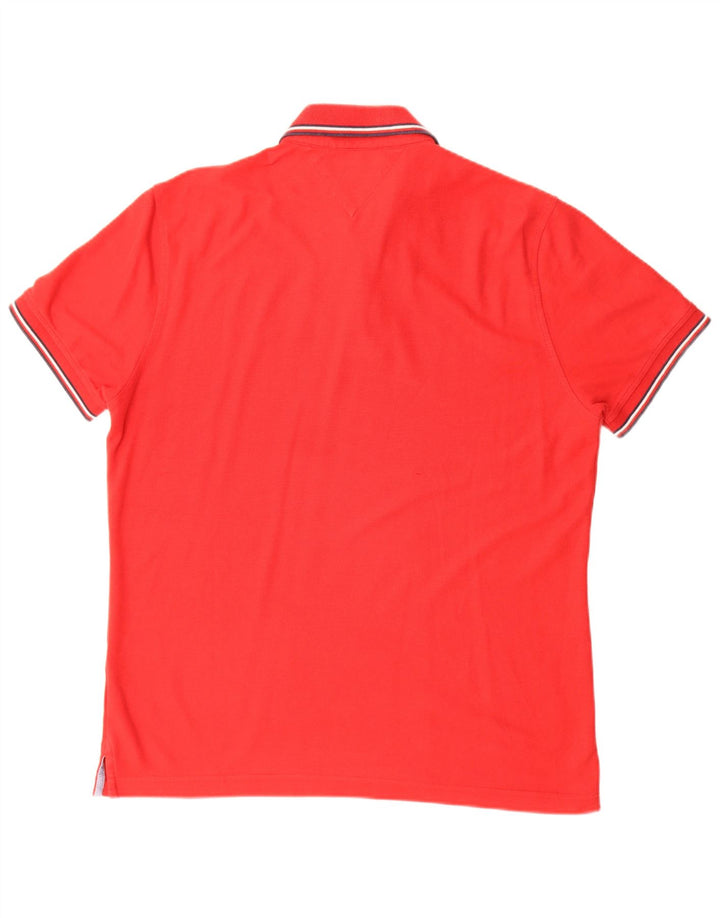 Męska koszulka polo Tommy Hilfiger, duża, czerwona, bawełniana