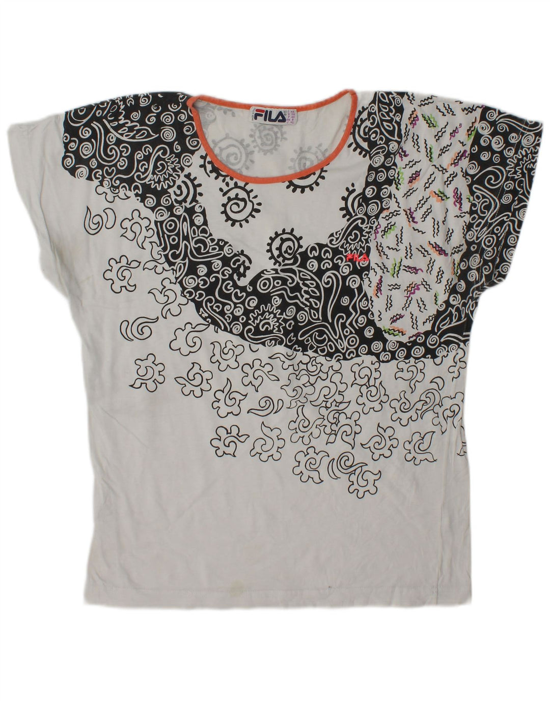 Damska koszulka Fila Top IT 44 Medium White Paisley