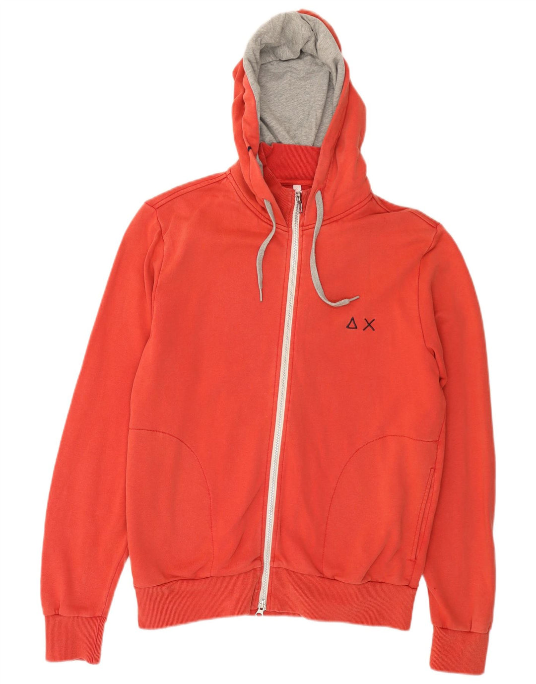 Męski sweter z kapturem i zamkiem SUN68, duży, czerwony, bawełniany