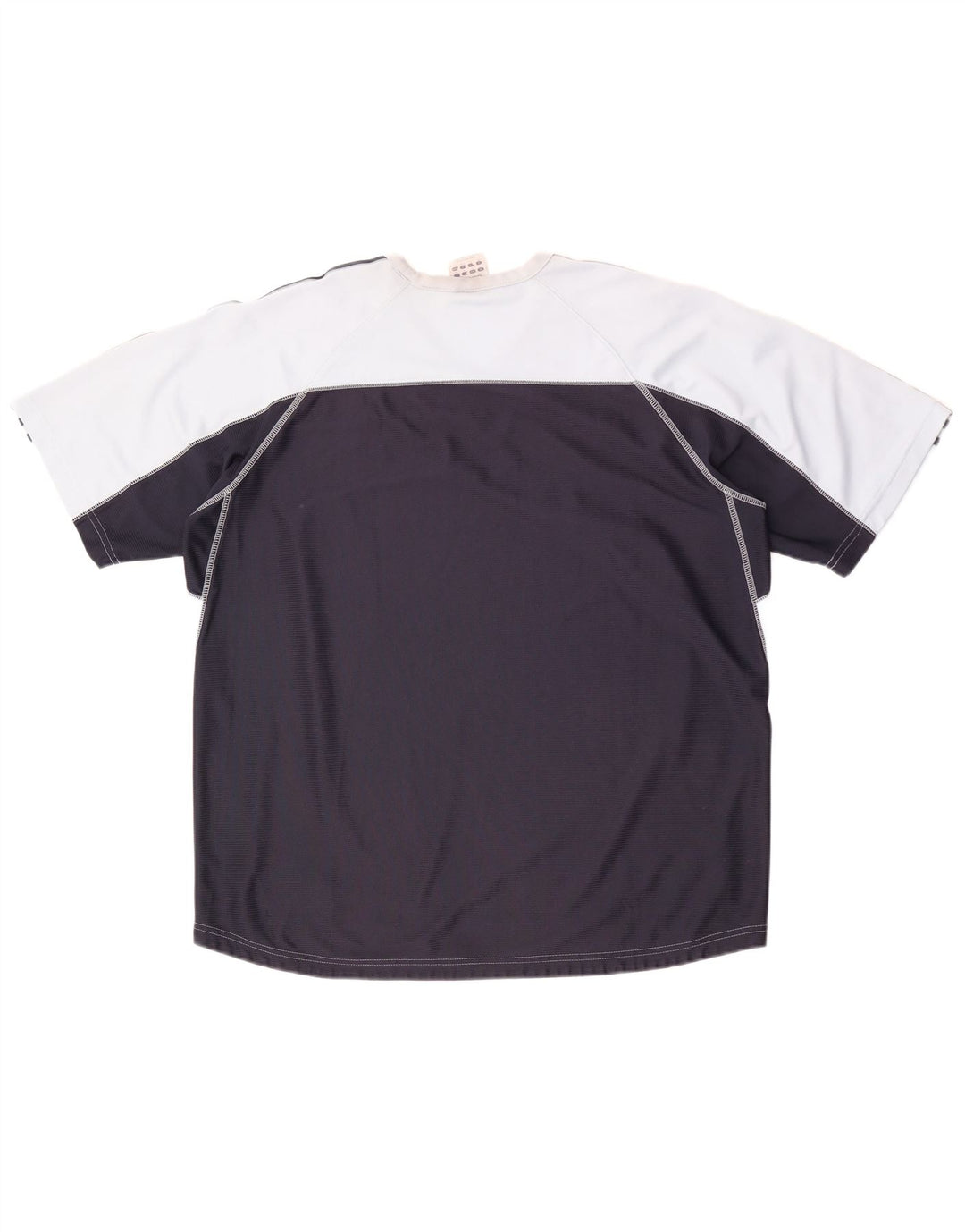 Adidas Męski T-Shirt Top XL Niebieski Poliester z blokami kolorów