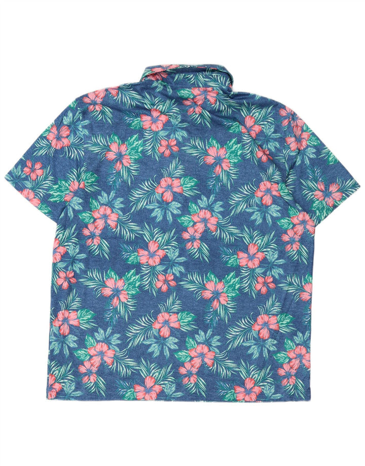 Męska koszulka polo IZOD Salt Water XL, niebieska, w kwiaty, poliester