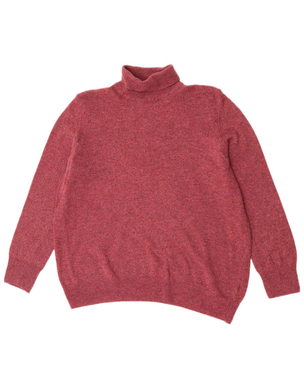 Marks & Spencer Damski sweter z golfem, UK 18 XL, bordowy, z owczej wełny