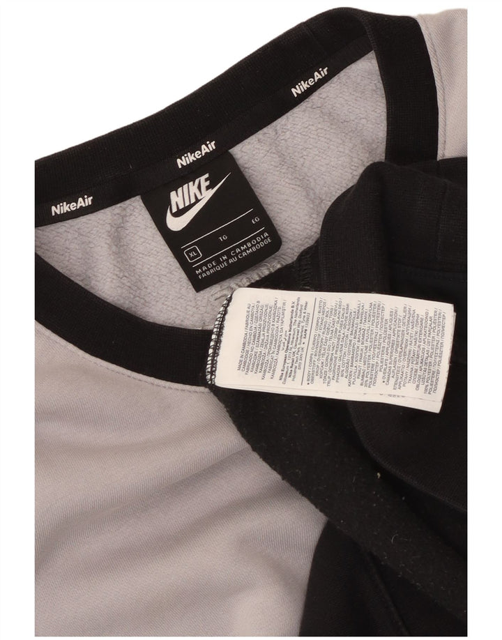 Męska bluza dresowa NIKE XL, szara, bawełniana z blokami kolorów