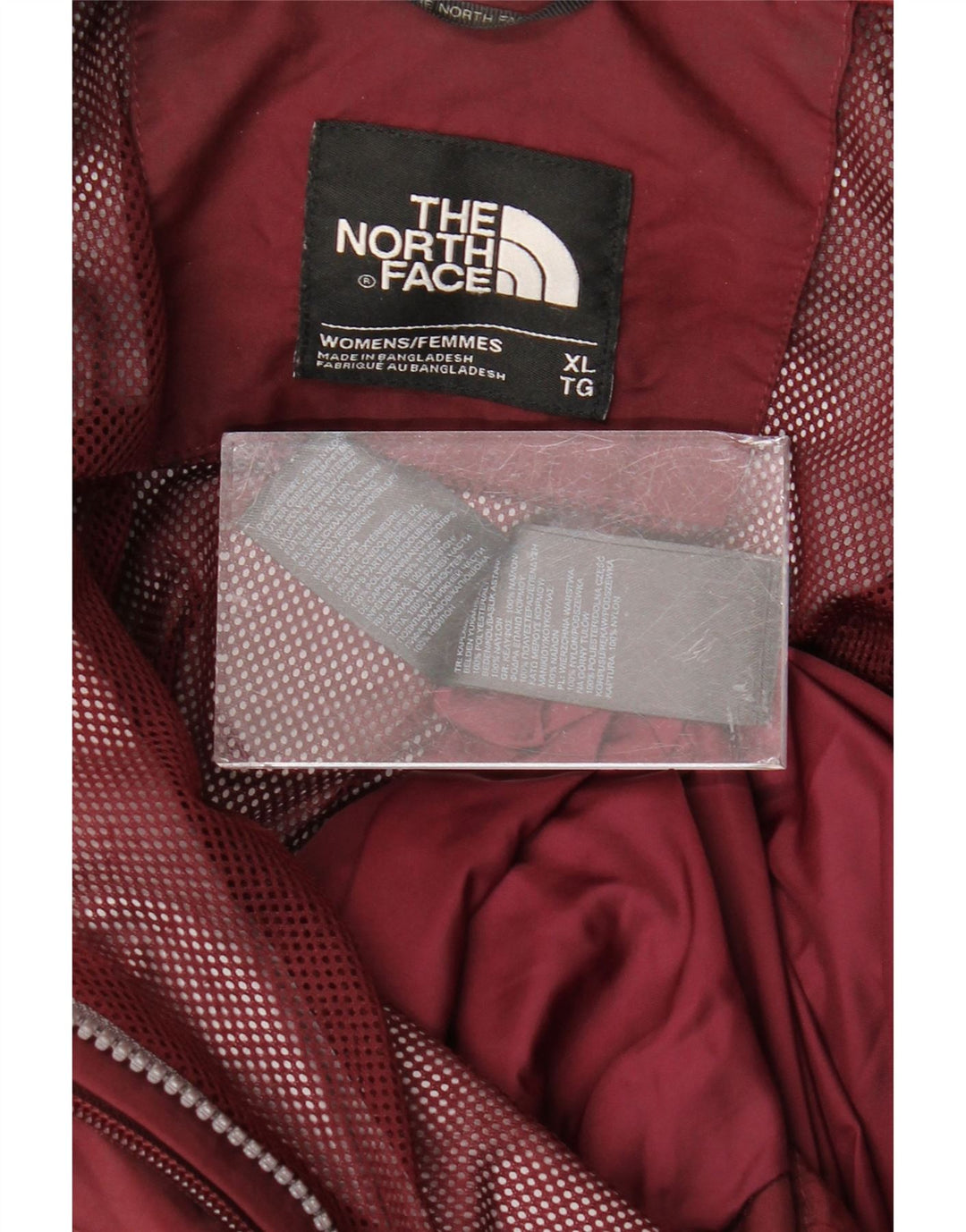 Damska kurtka przeciwdeszczowa oversize THE NORTH FACE UK 18 XL, bordowy nylon