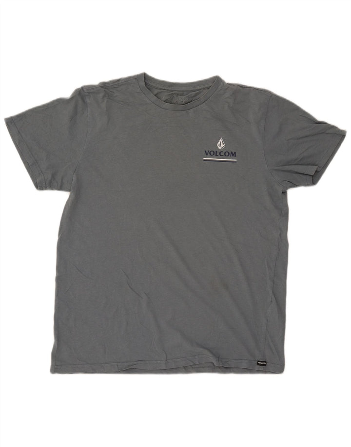 Damska koszulka z grafiką VOLCOM Top UK 16, duża niebieska bawełna