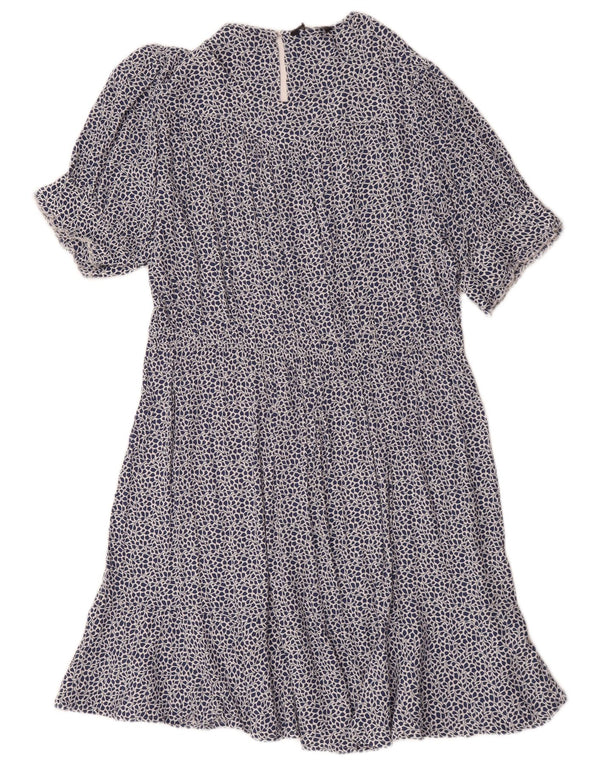 Marks & Spencer Warstwowa sukienka damska UK 18 XL Niebieska wiskoza w kwiaty