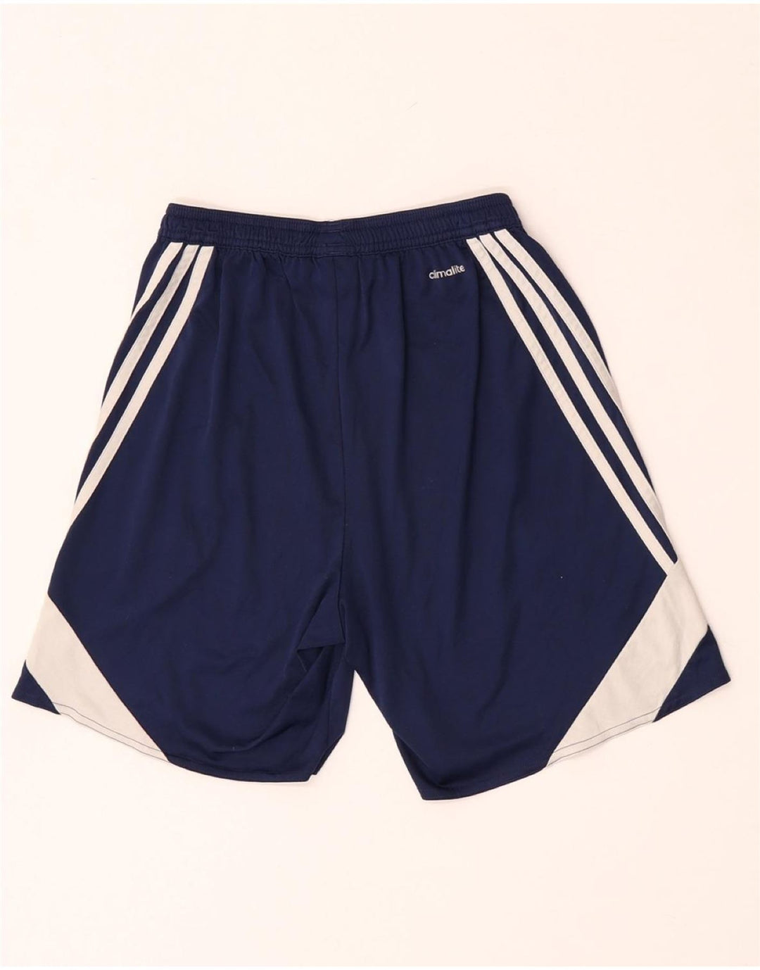 Męskie spodenki sportowe Adidas Climalite, małe, granatowe, z blokami kolorów, poliestrowe