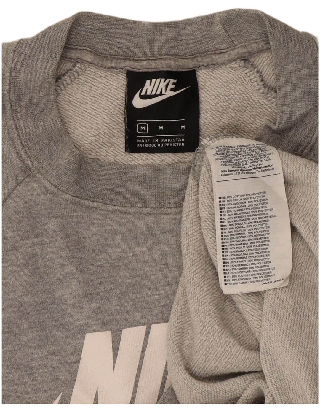 Damska bluza z grafiką Nike, UK 14, średnia szara bawełna