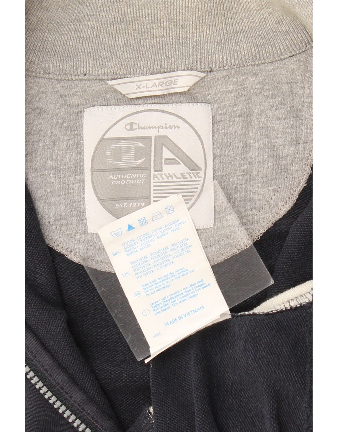 Kurtka męska dresowa CHAMPION XL, bawełniana w kolorze granatowym, w blokach kolorów